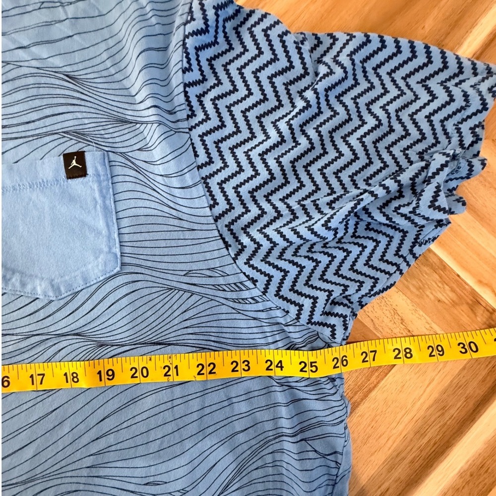 Nike Jordan Jumpman 3XL French‎ Blue Wave Print Pocket Tee Sporty Casual NWOT - Picture 4 of 6
